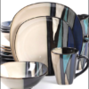 Gibson Elite Althea 16-Piece Dinnerware Set, Teal