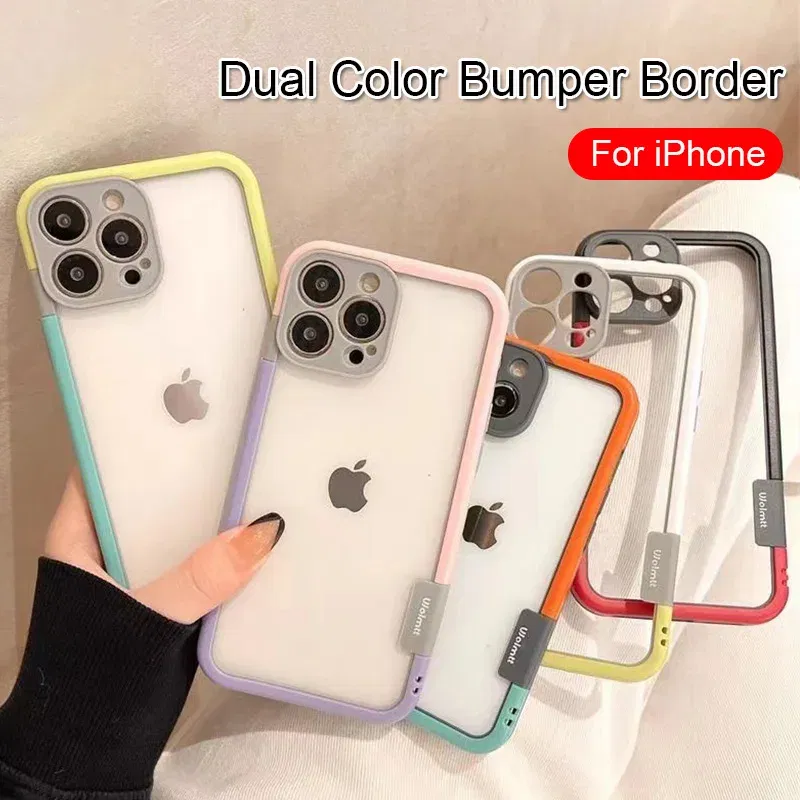 Color: black, Ships From: CHINA, Material: Acrylic - Better Heat Dissipation Dual Color Bumper Border Soft Phone Case For iPhone 17 16 15 14 13 12 11 Pro Max 7 8 Plus XS XR - Image 2