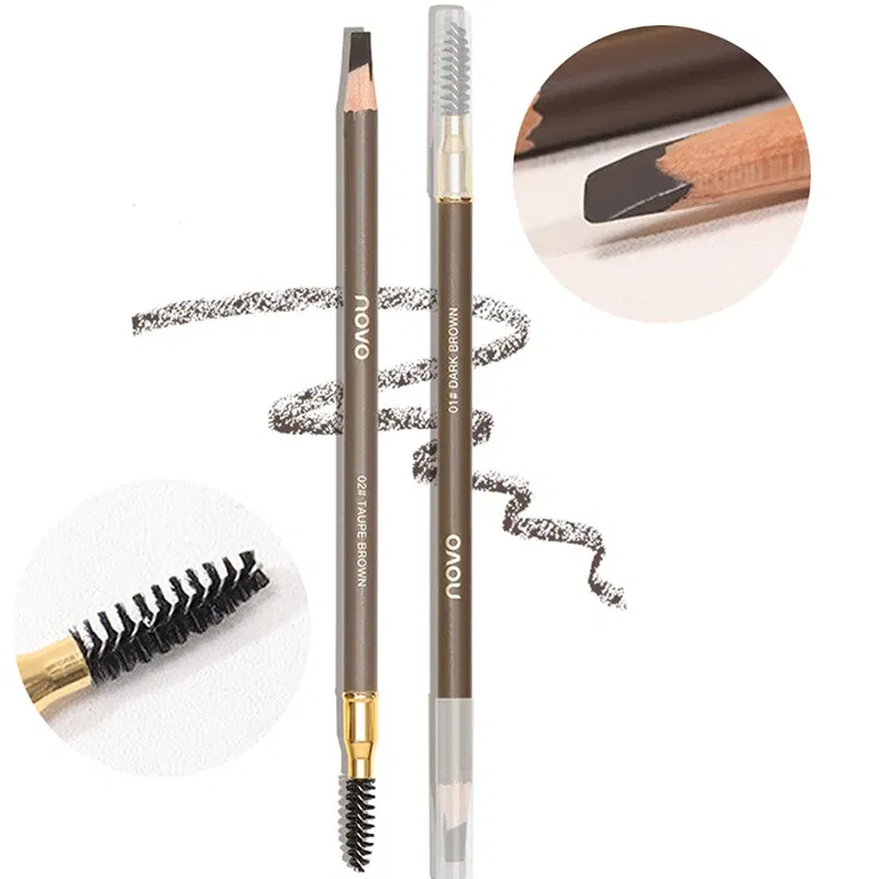 Color: light yellow - Waterproof Eyebrow Pen with Brush 7 Colors Natural Lasting Non-caking Eyebrow Pencil Outlining Wild Brow Korean Makeup Cosmetics - Image 6