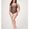 Fishnet Strappy High Cut Leg Teddy Black 3X/4X
