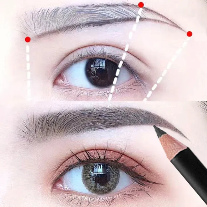 Color: light yellow - Waterproof Eyebrow Pen with Brush 7 Colors Natural Lasting Non-caking Eyebrow Pencil Outlining Wild Brow Korean Makeup Cosmetics - Image 3