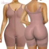 Fajas Breathable Fabric Patchwork Bodysuit Women's Slimming Fit Bust Shaping Tummy Control Seamless Jumpsuit for Daily Wear