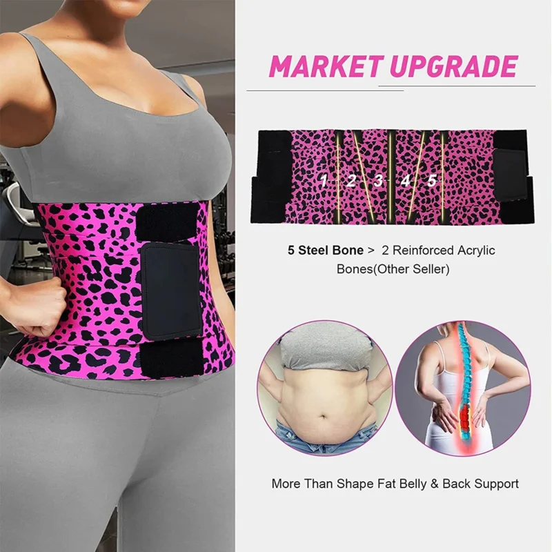 Waist Trainer Corset for Women Men Tummy Control Slimmer Belt Sweat Waist Band for Workout, Gym Postpartum Adjustable Girdle - Image 6