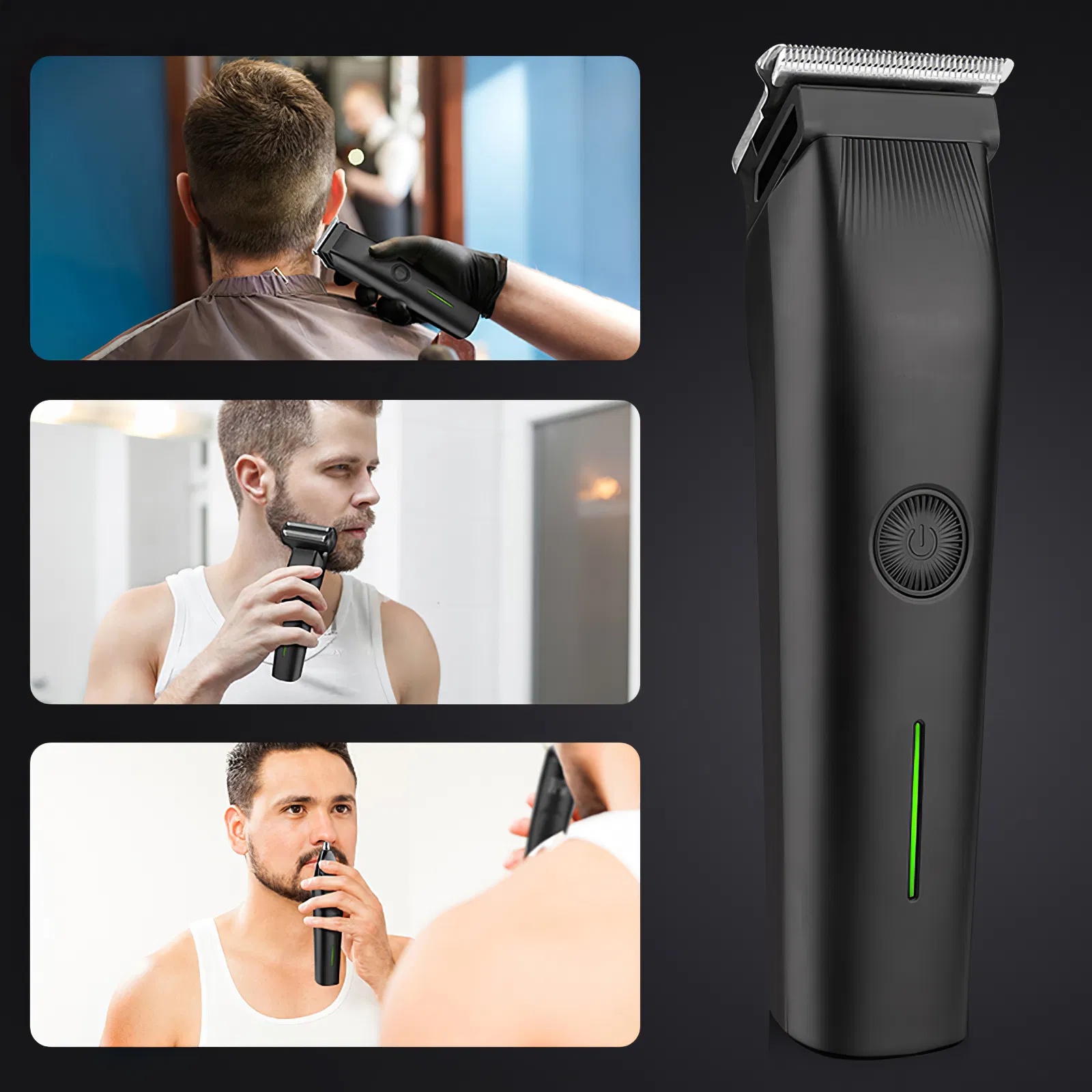 Beard Trimmer, 3 In 1 Hair Clippers And Mens Grooming Kit, Face, Nose, Ear Hair Trimmer - Black - Image 5