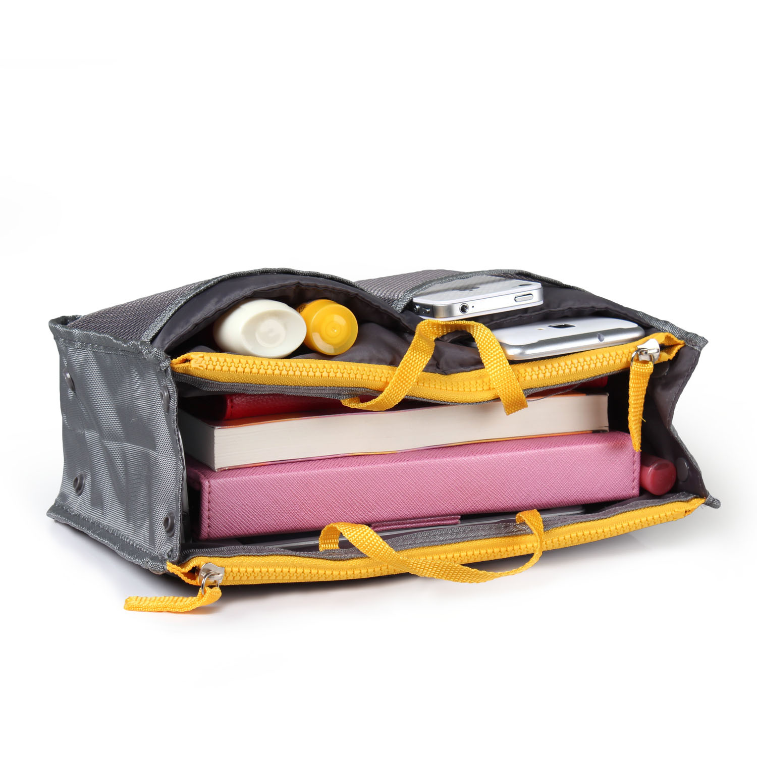 Women Lady Travel Insert Handbag Organizer Makeup Bags Toiletry Purse Liner With Hand Strap - Image 6
