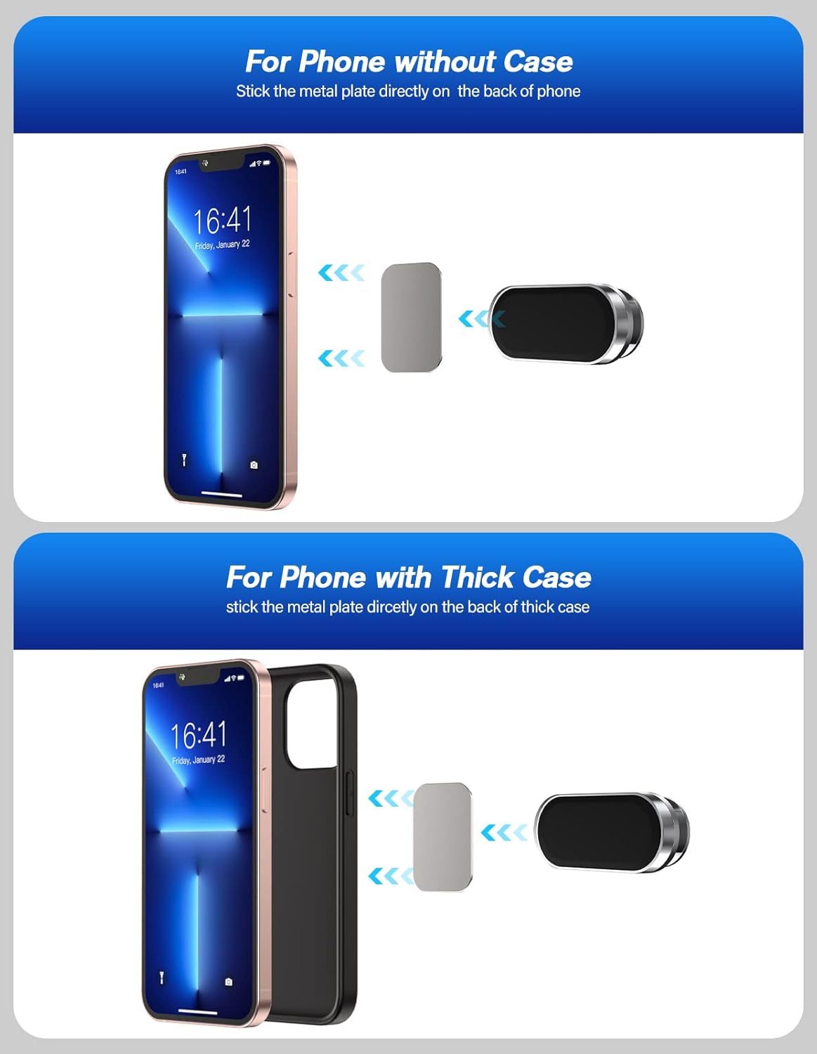 2 Pack Strong Magnetic Car Phone Holder Upgrade Powerful Magnet 360 Degree Rotation Universal Stable Car Cell Phone Mount Compatible With All Mobile Phones - Image 6