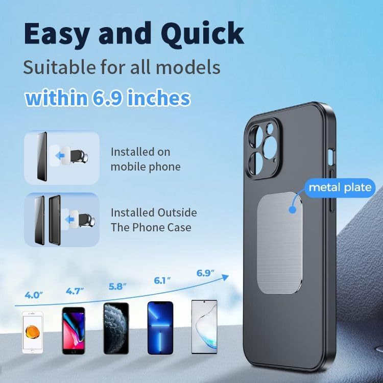 2 Pack Strong Magnetic Car Phone Holder Upgrade Powerful Magnet 360 Degree Rotation Universal Stable Car Cell Phone Mount Compatible With All Mobile Phones - Image 2