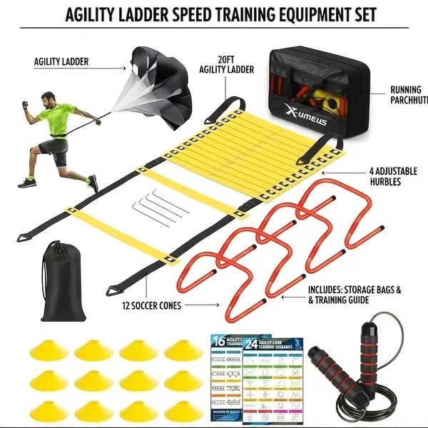 Professional Agility Ladder Training Set For Speed & Footwork - Adjustable Fitness Equipment With Carry Bag For Coordination, Quickness & Agility Drills, Indoor Outdoor Sports Use - Image 3