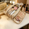 Travel Toiletry Bag For Women Men, Large Travel Toiletry Organizer Makeup Bag, Hanging Cosmetic Bag Kit Leather Skin Care