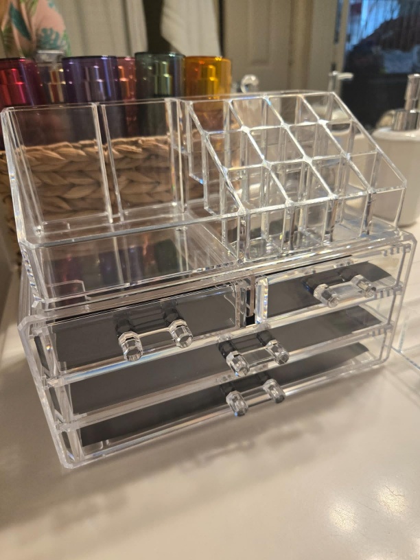 Clear Acrylic Clear Dustproof Makeup Storage, Organizer Drawers Large Skin Care Cosmetic Display Cases For Bathroom Stackable Storage Box With 4 Drawers For Vanity - Image 2